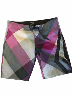Vintage Y2K Volcom Board Shorts Rare 1999 Geometric Surf Size S/M